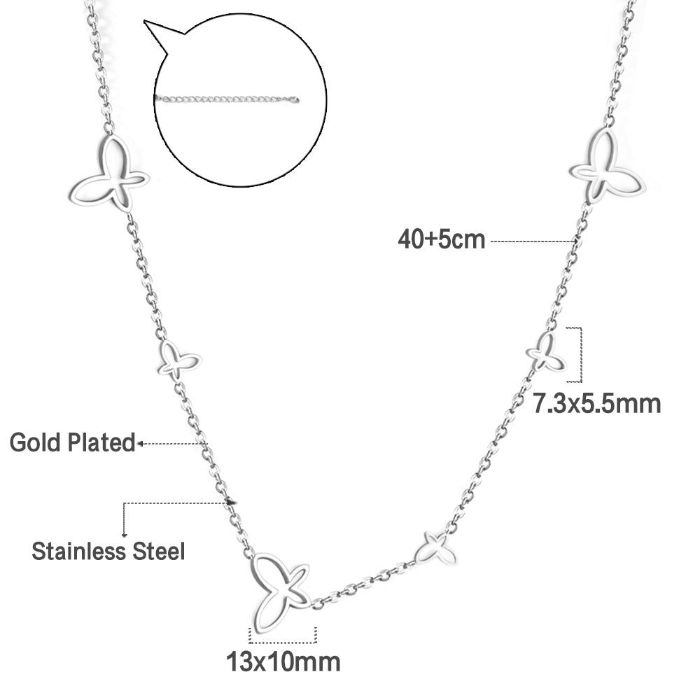Collier papillon charms argenté
