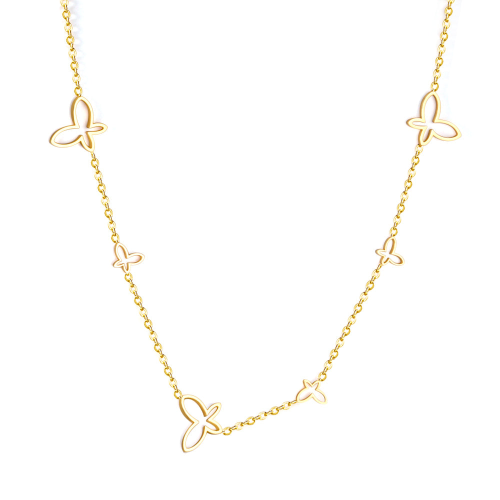 Collier papillon charms dorée