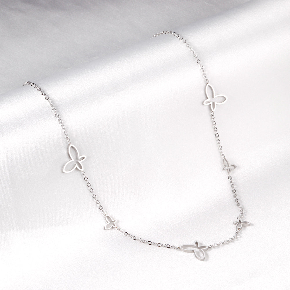 Collier papillon charms argenté