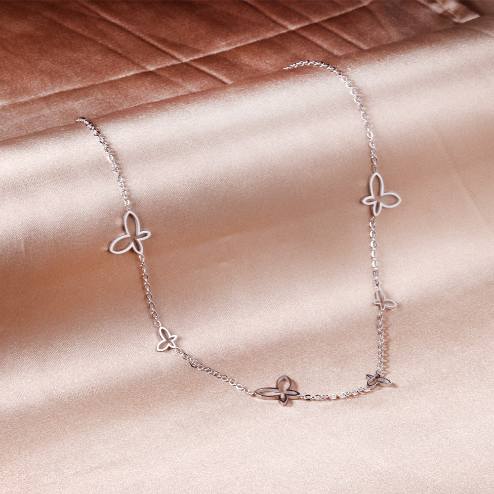 Collier papillon charms argenté