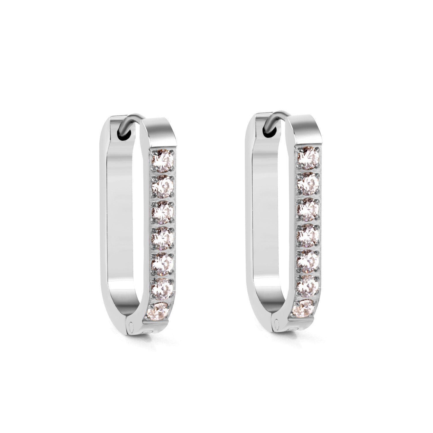 Boucles d'oreilles long diamonds argenté