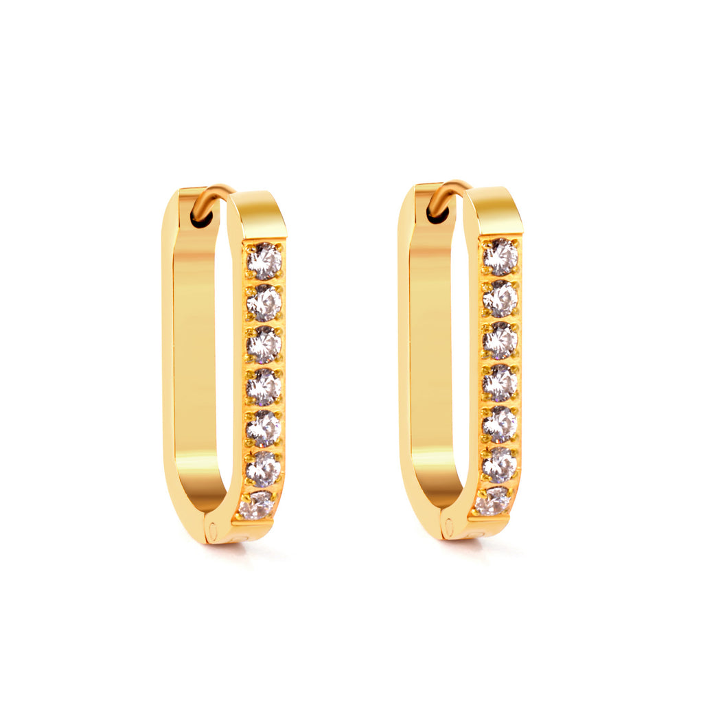 Boucles d'oreilles long diamonds dorée