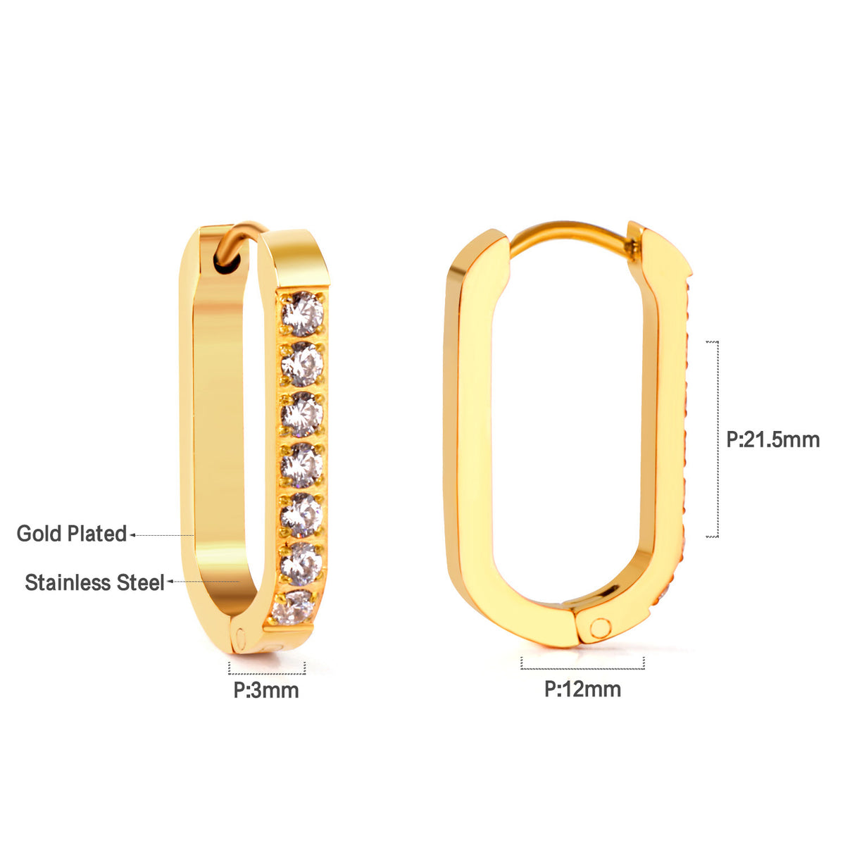Boucles d'oreilles long diamonds dorée