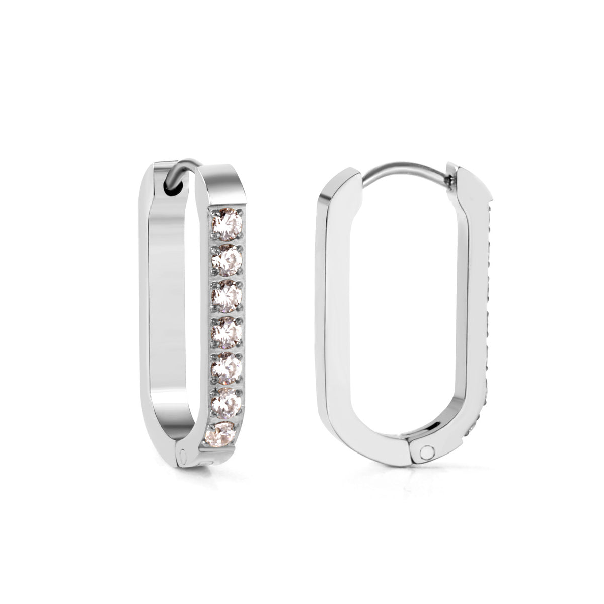 Boucles d'oreilles long diamonds argenté
