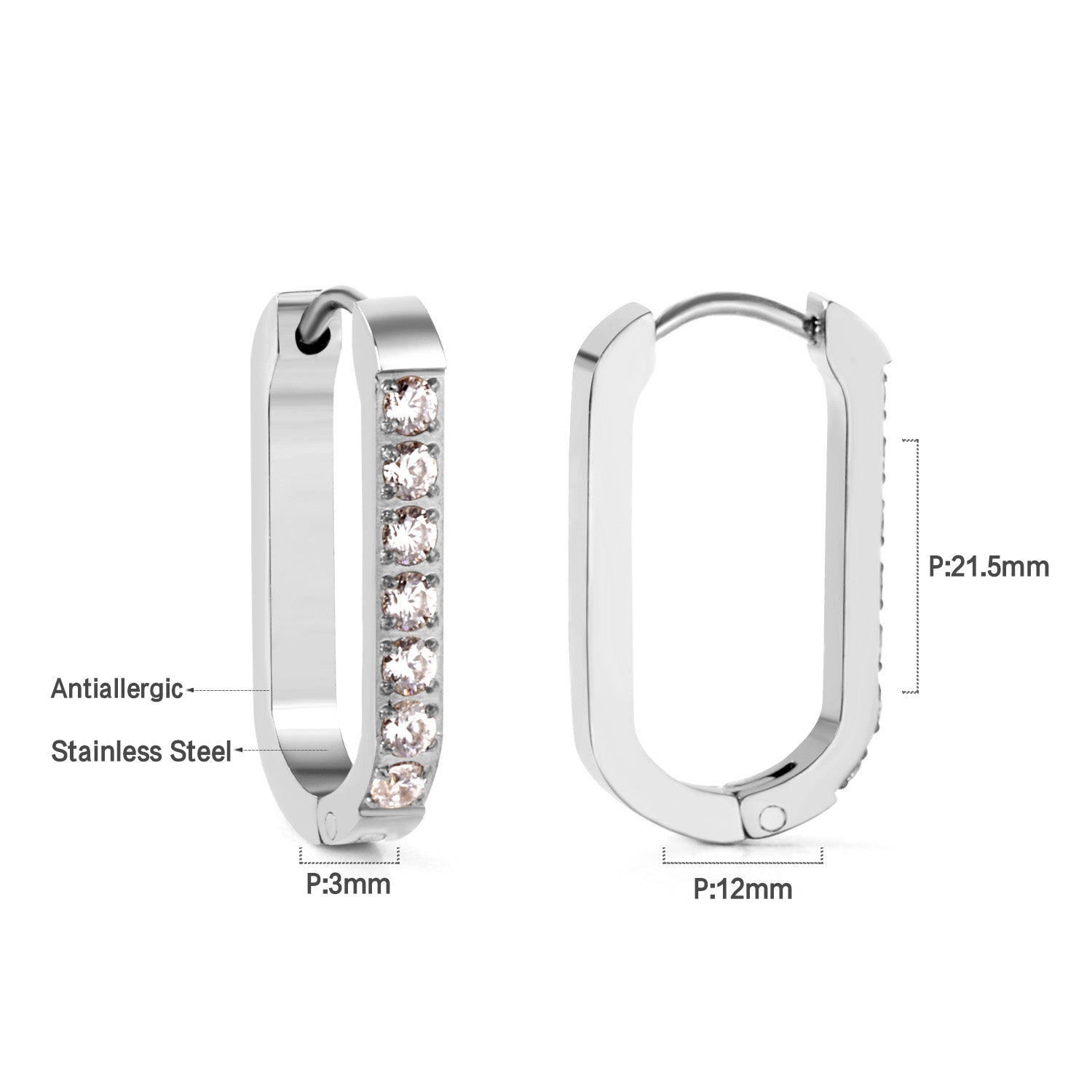 Boucles d'oreilles long diamonds argenté