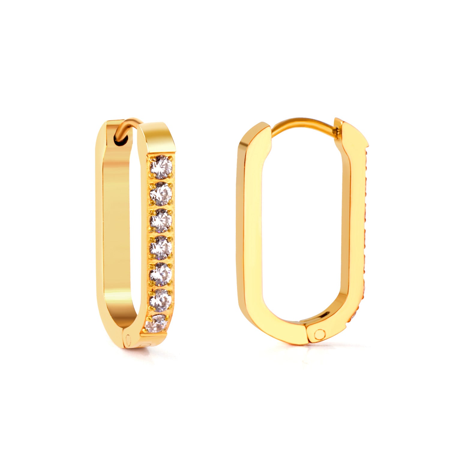 Boucles d'oreilles long diamonds dorée