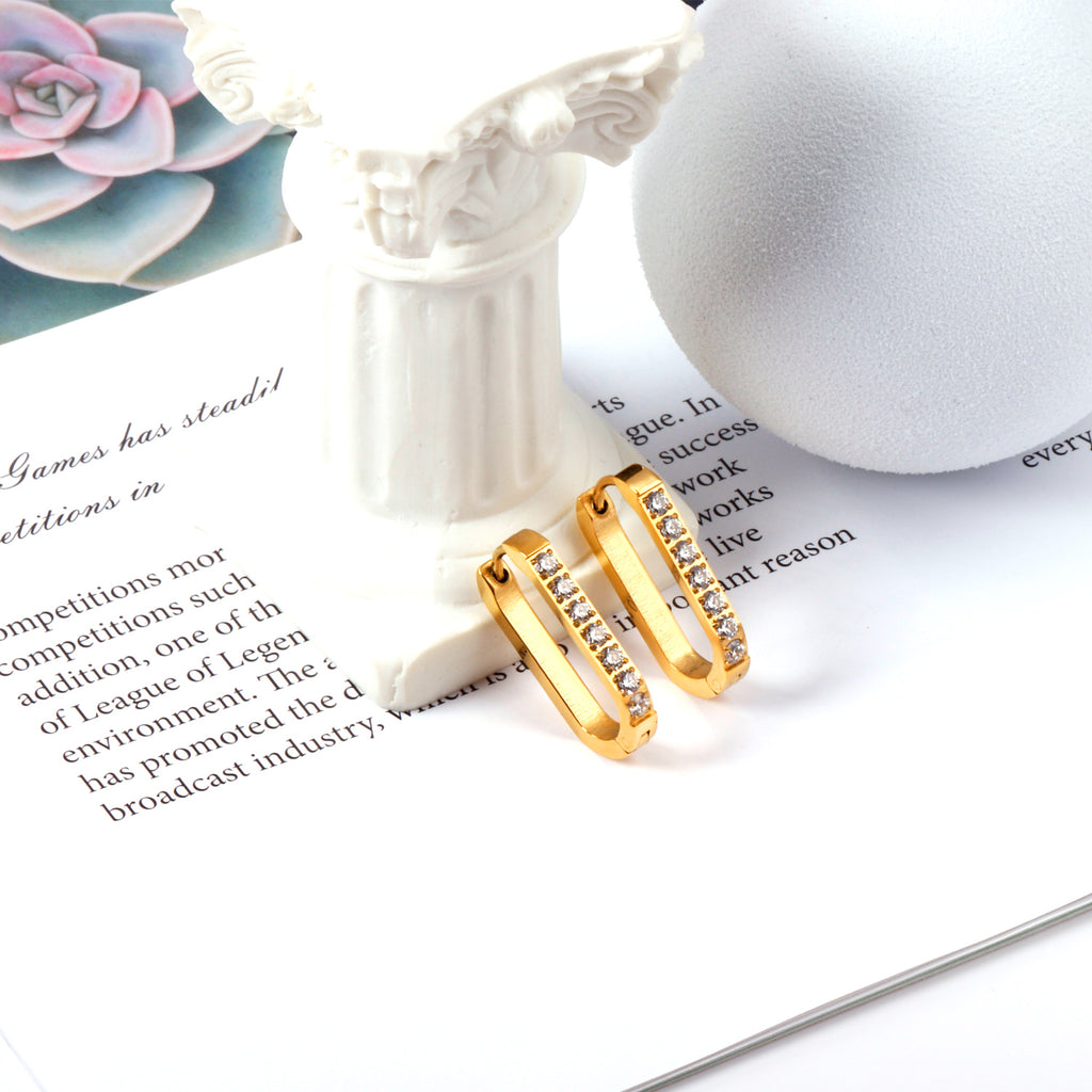Boucles d'oreilles long diamonds dorée