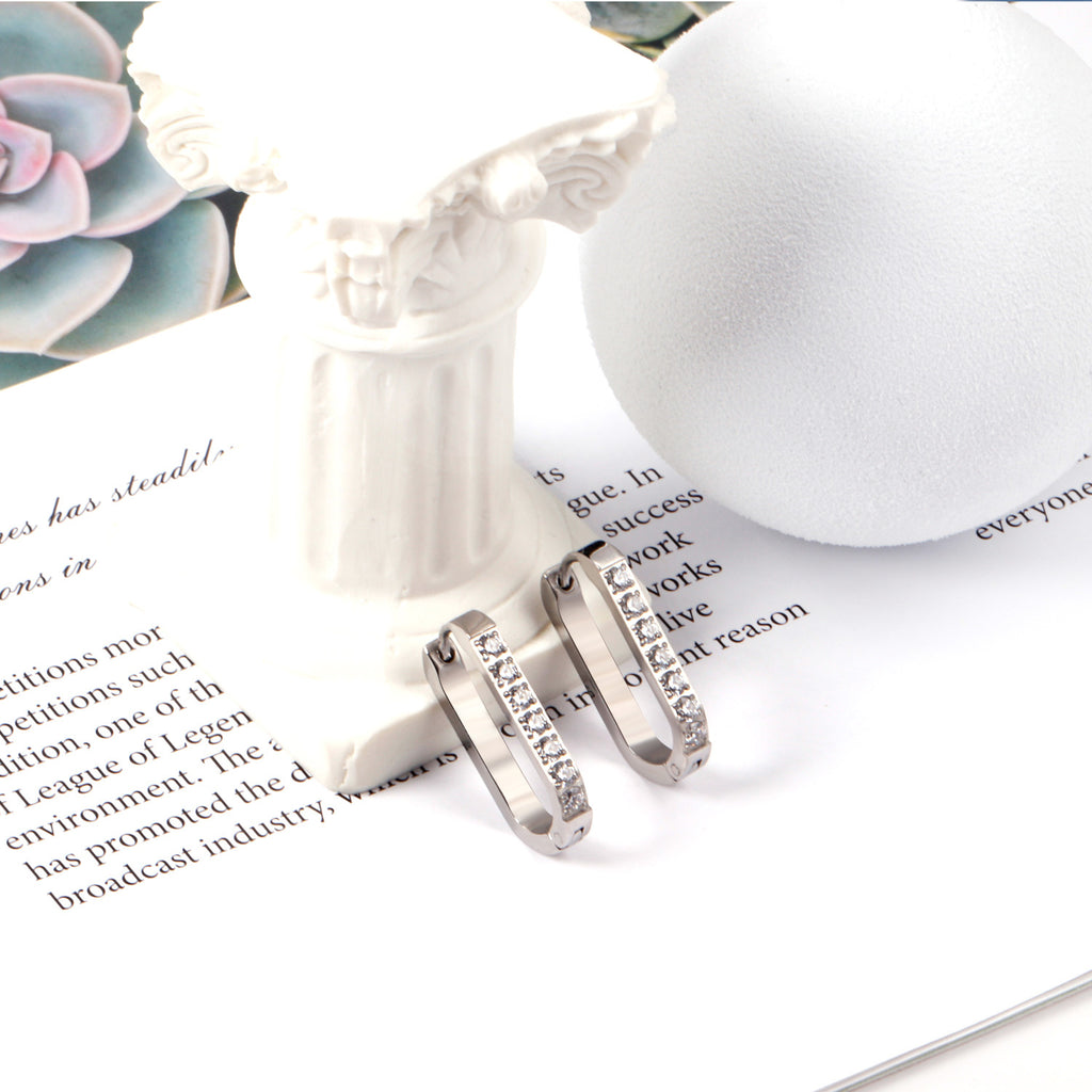 Boucles d'oreilles long diamonds argenté