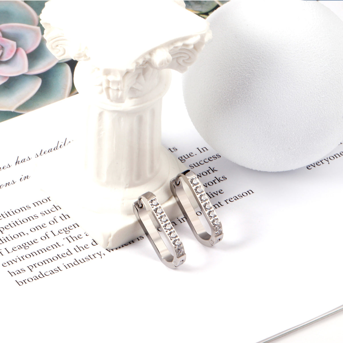 Boucles d'oreilles long diamonds argenté