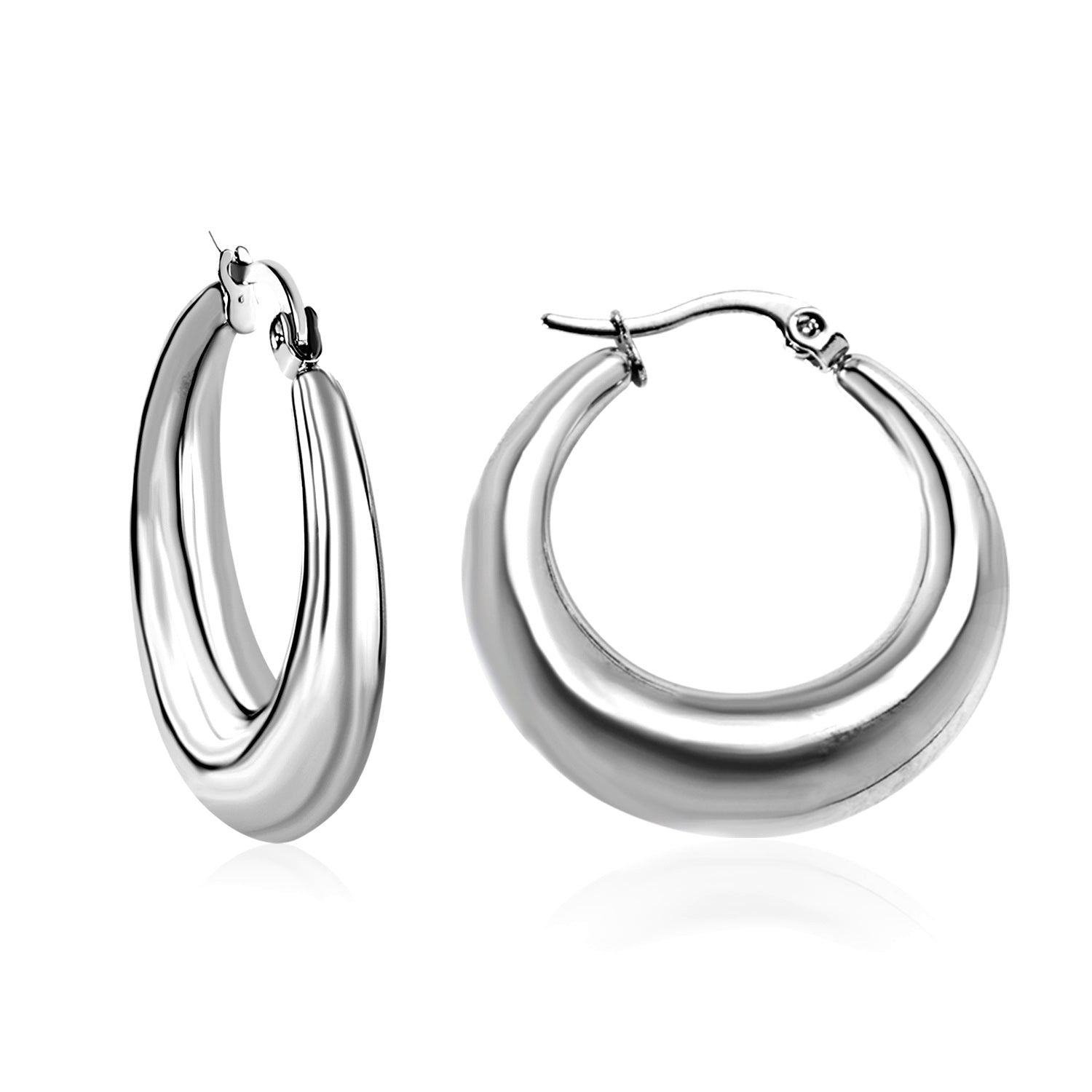 boucles d'oreilles big rounds argenté