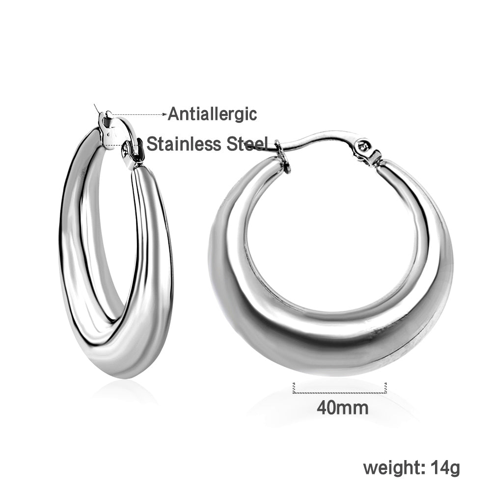 boucles d'oreilles big rounds argenté