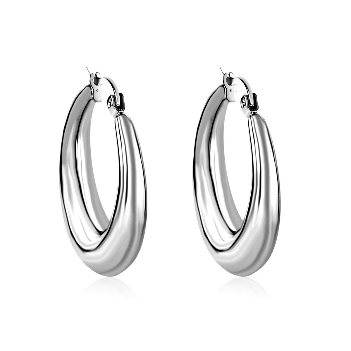 boucles d'oreilles big rounds argenté