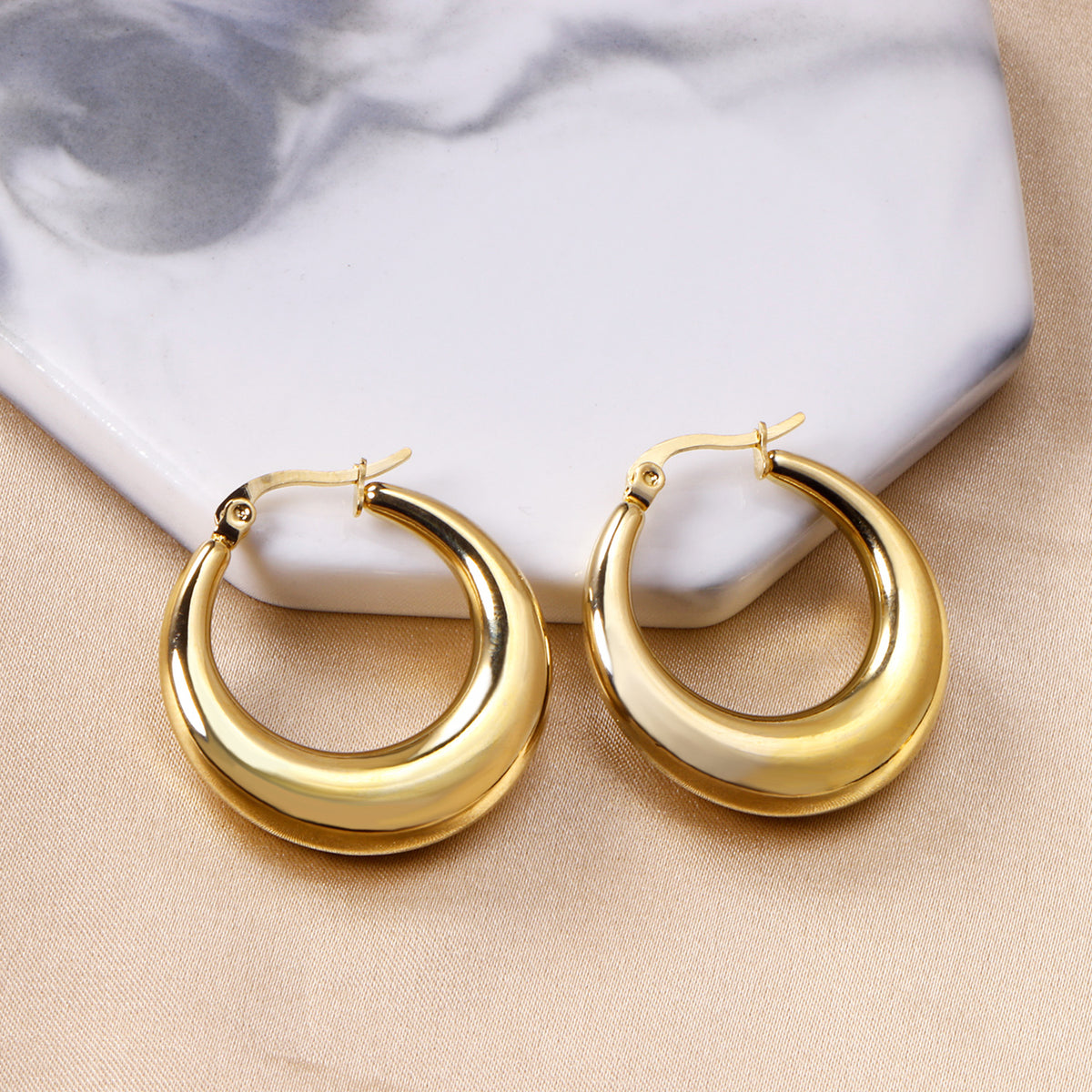 Boucles d'oreilles big rounds dorée