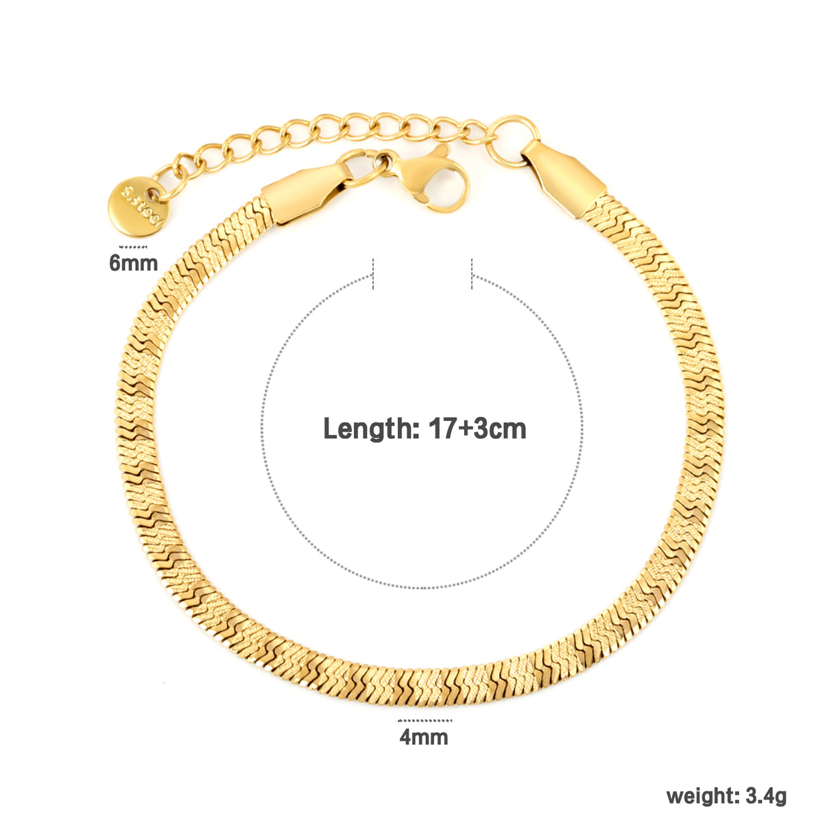 Bracelet en chaine dorée