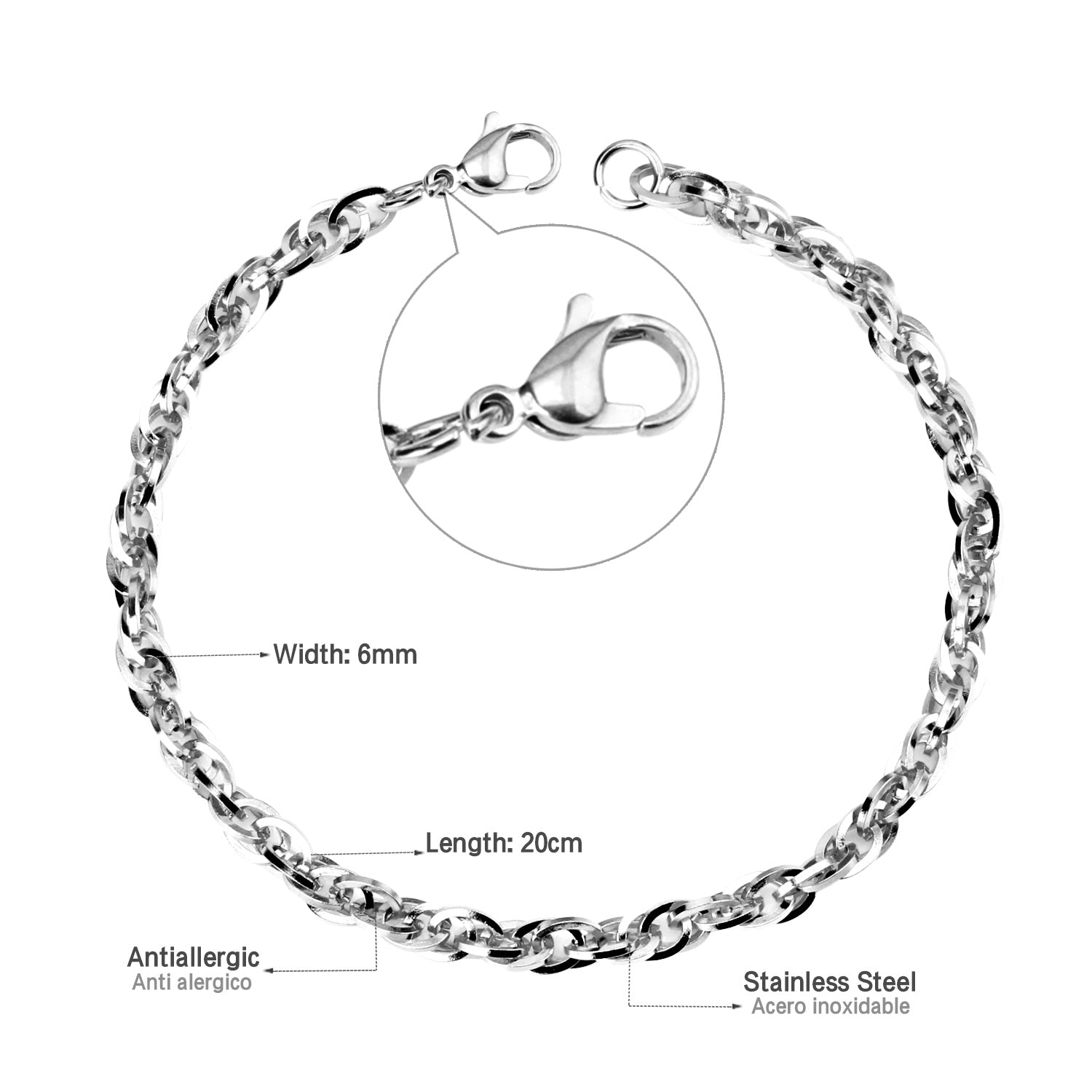 Bracelet chainette argent