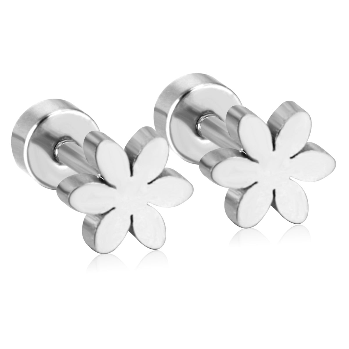 Boucles d'oreilles fleurie argenté