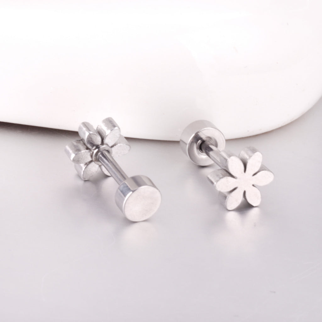 Boucles d'oreilles fleurie argenté
