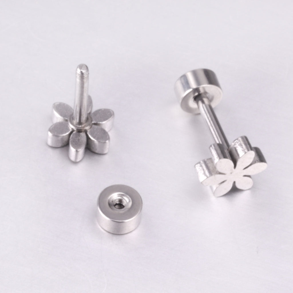 Boucles d'oreilles fleurie argenté