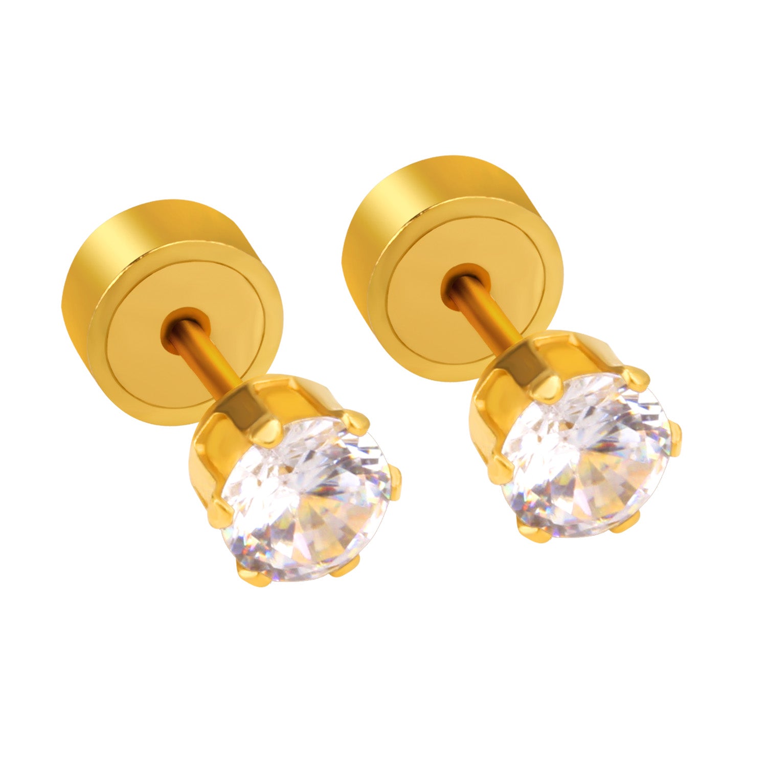 Boucles d'oreilles diamant dorée